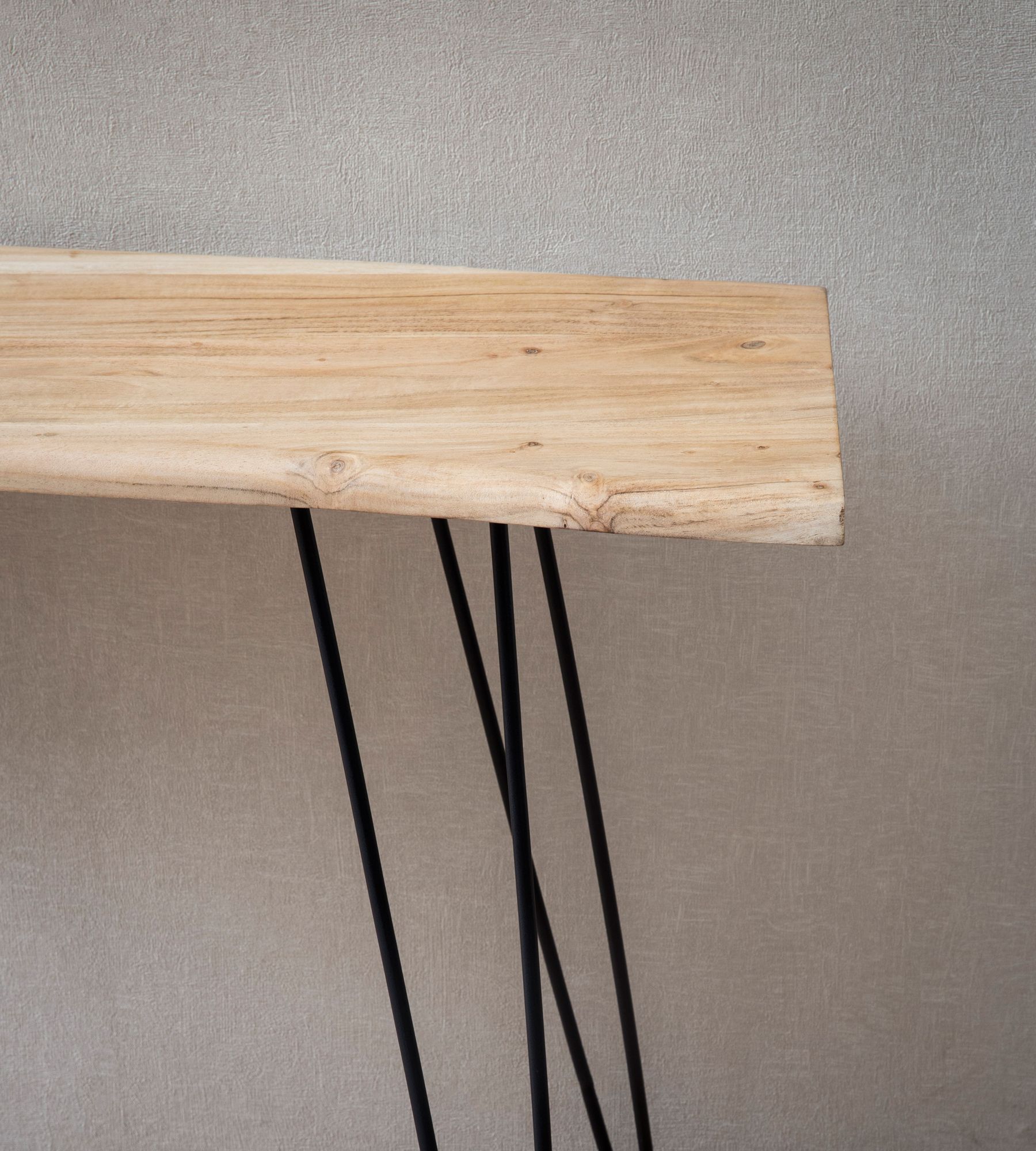 Konsolentisch FineBuy Anrichte 150 cm Ablagetisch Massivholz Baumkante Modern – Ansicht 4