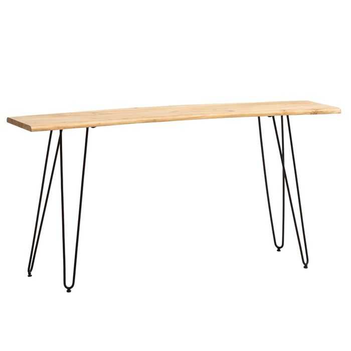 Konsolentisch FineBuy Anrichte 150 cm Ablagetisch Massivholz Baumkante Modern
