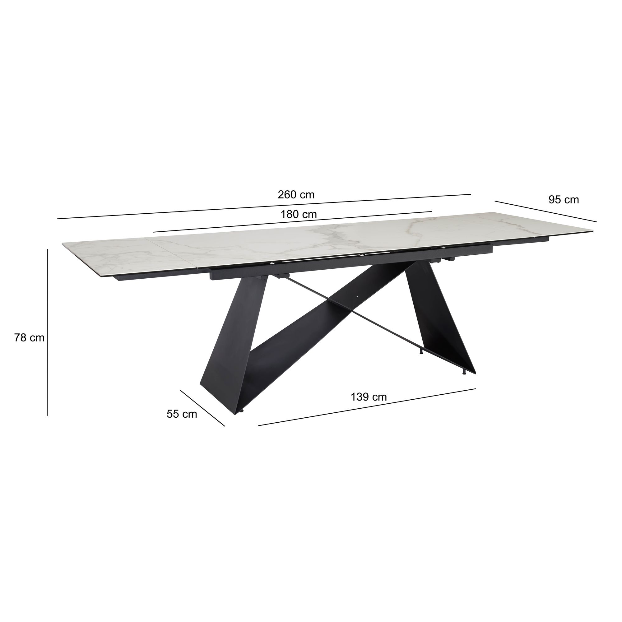Esstisch FineBuy Esszimmertisch 180 - 260 cm Ausziehbar Keramik Keramiktisch – Ansicht 3