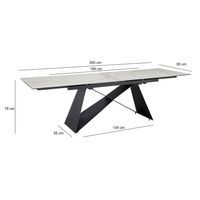 Esstisch FineBuy Esszimmertisch 180 - 260 cm Ausziehbar Keramik Keramiktisch – Ansicht 3