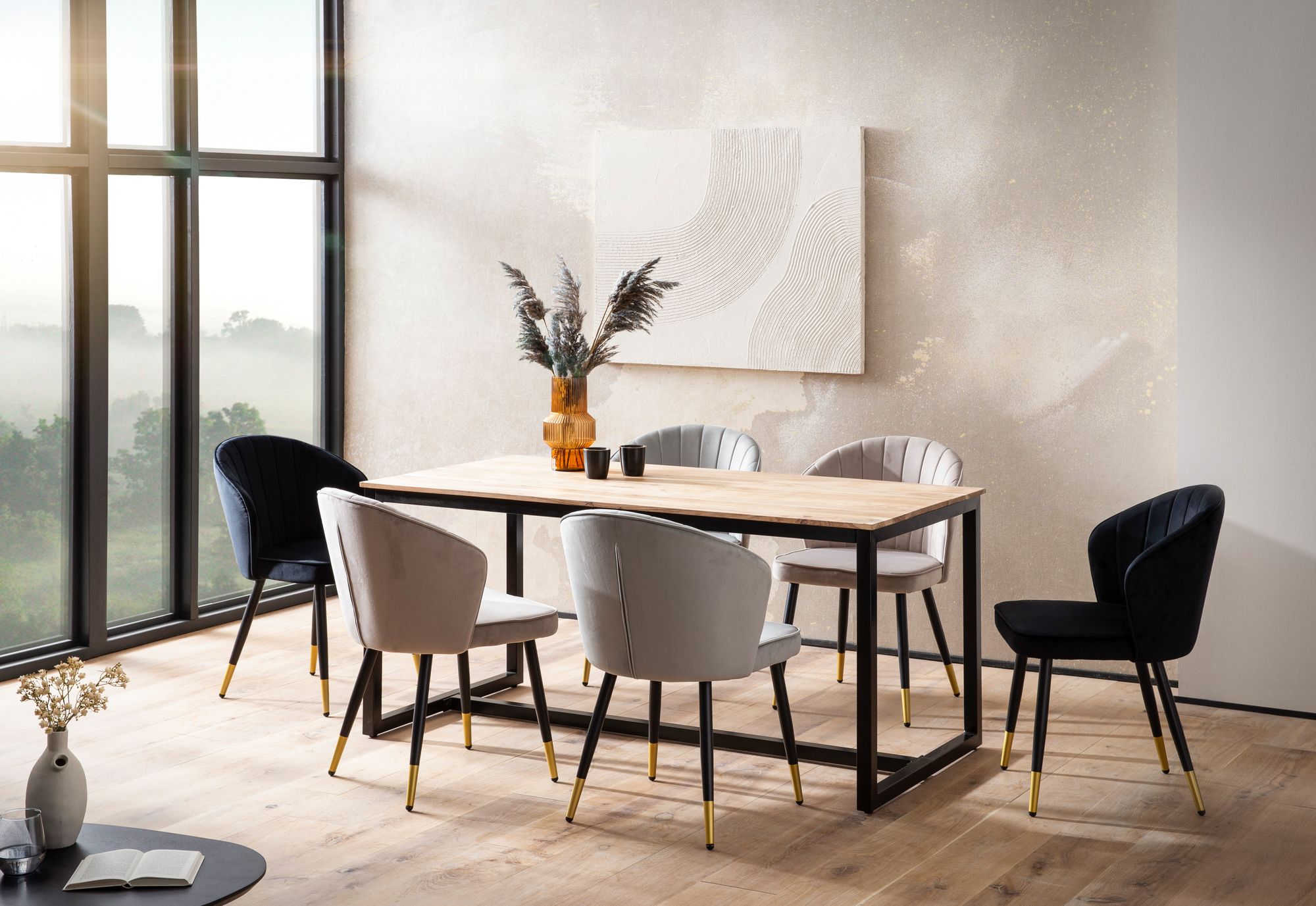 Esszimmertisch FineBuy Esstisch 120 cm Akazie Massivholz Küchentisch Loft Klein – Ansicht 2