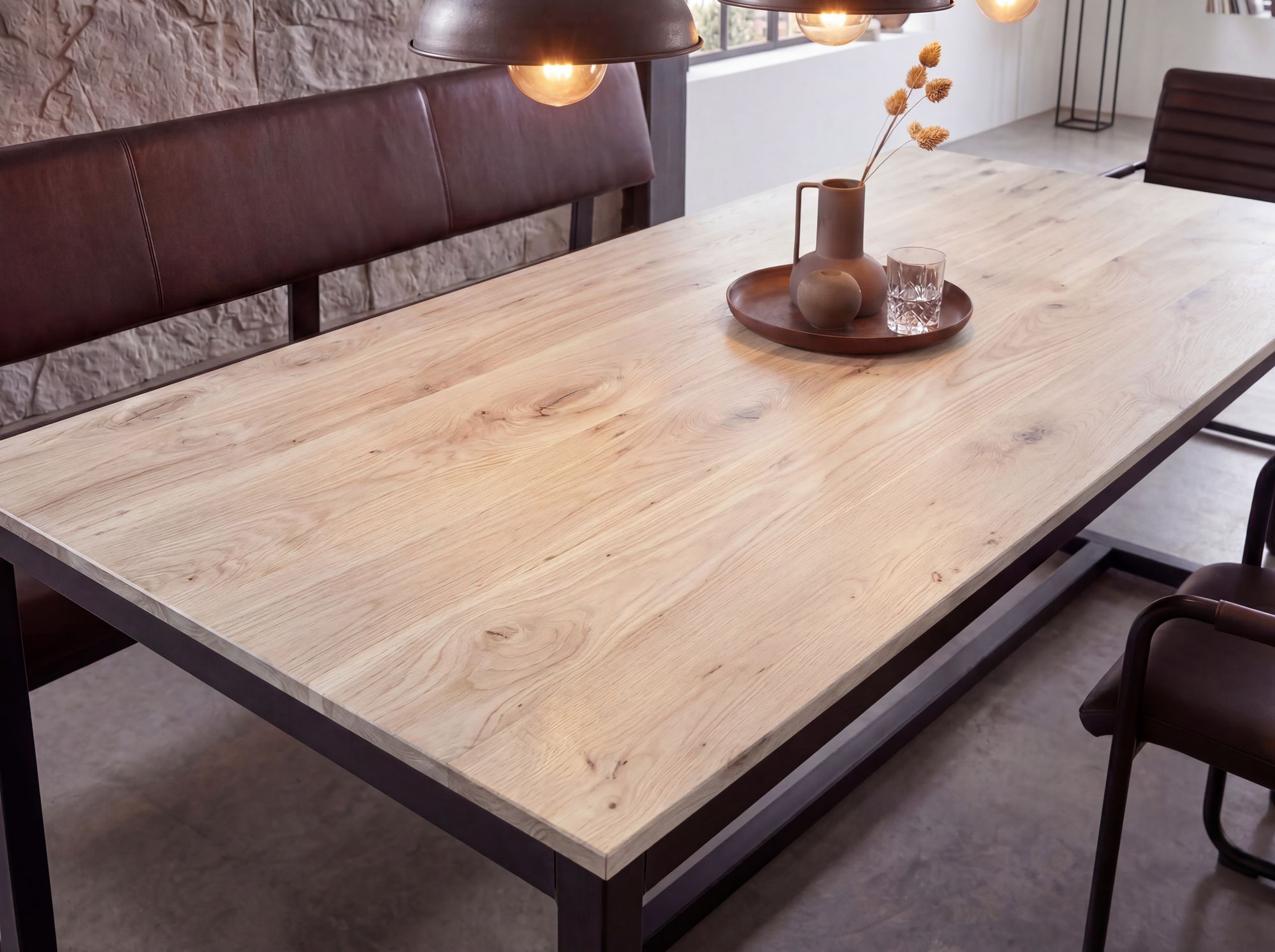 Esszimmertisch FineBuy Esstisch Akazie Holz Massiv Metall Küchentisch Loft – Ansicht 5