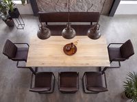 Esszimmertisch FineBuy Esstisch Akazie Holz Massiv Metall Küchentisch Loft – Ansicht 4