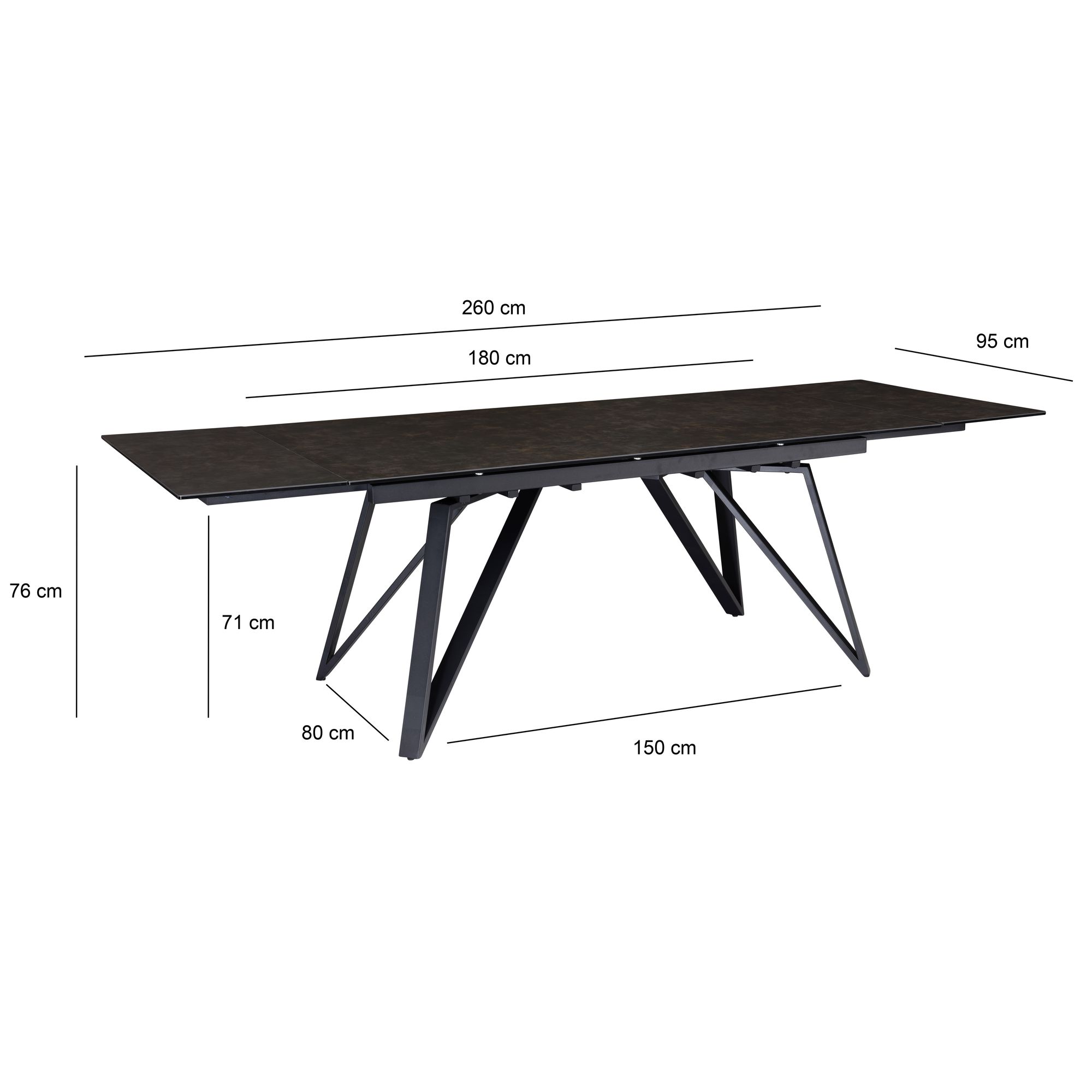 Esstisch FineBuy Esszimmertisch 180 - 260 cm Ausziehbar Keramik Keramiktisch – Ansicht 3