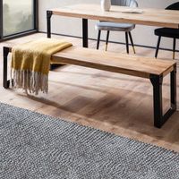 Esszimmerbank FineBuy Sitzbank Akazie Massivholz Essbank Industrial Holzbank – Ansicht 1