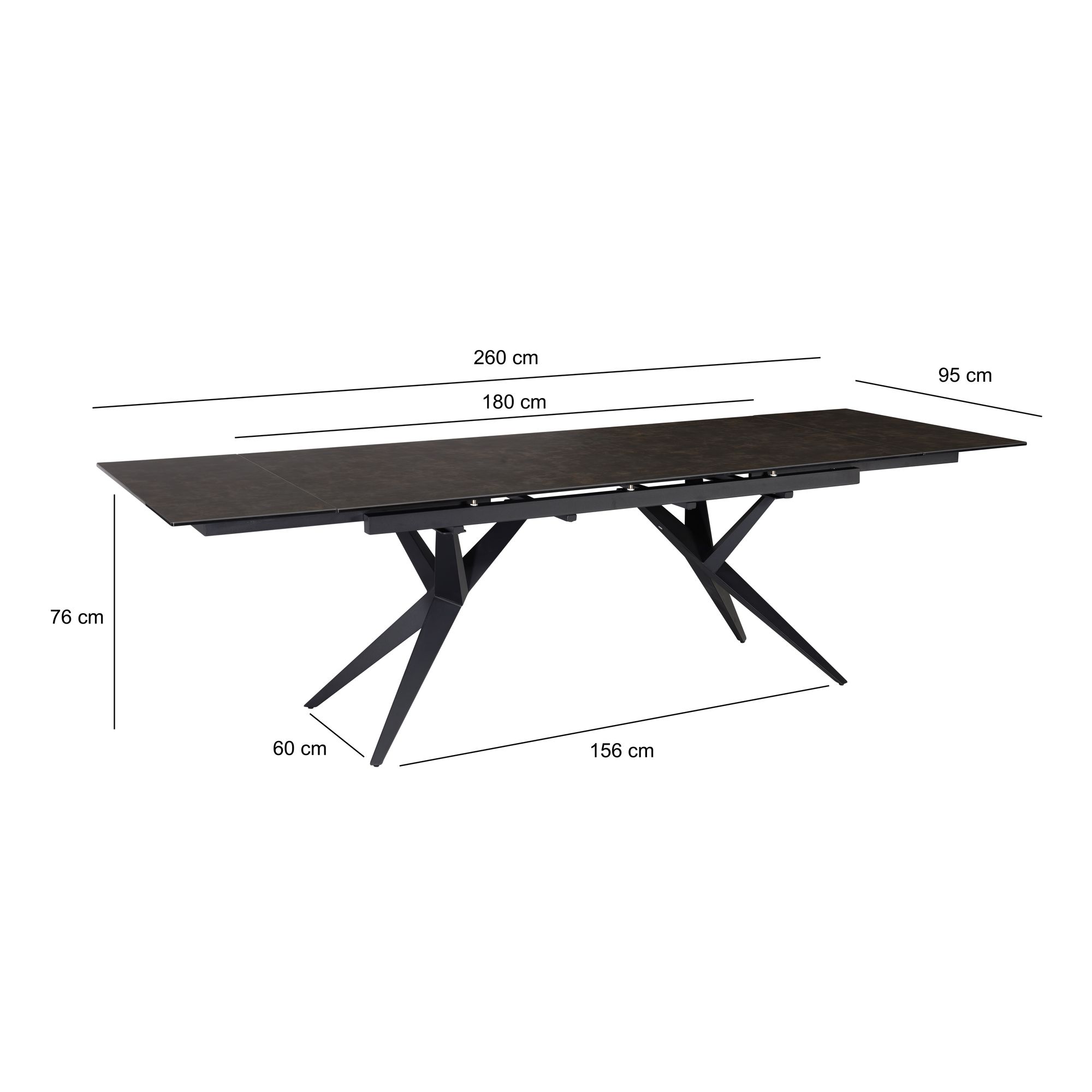 Esstisch FineBuy Esszimmertisch 180 - 260 cm Keramiktisch Ausziehbar Keramik – Ansicht 3