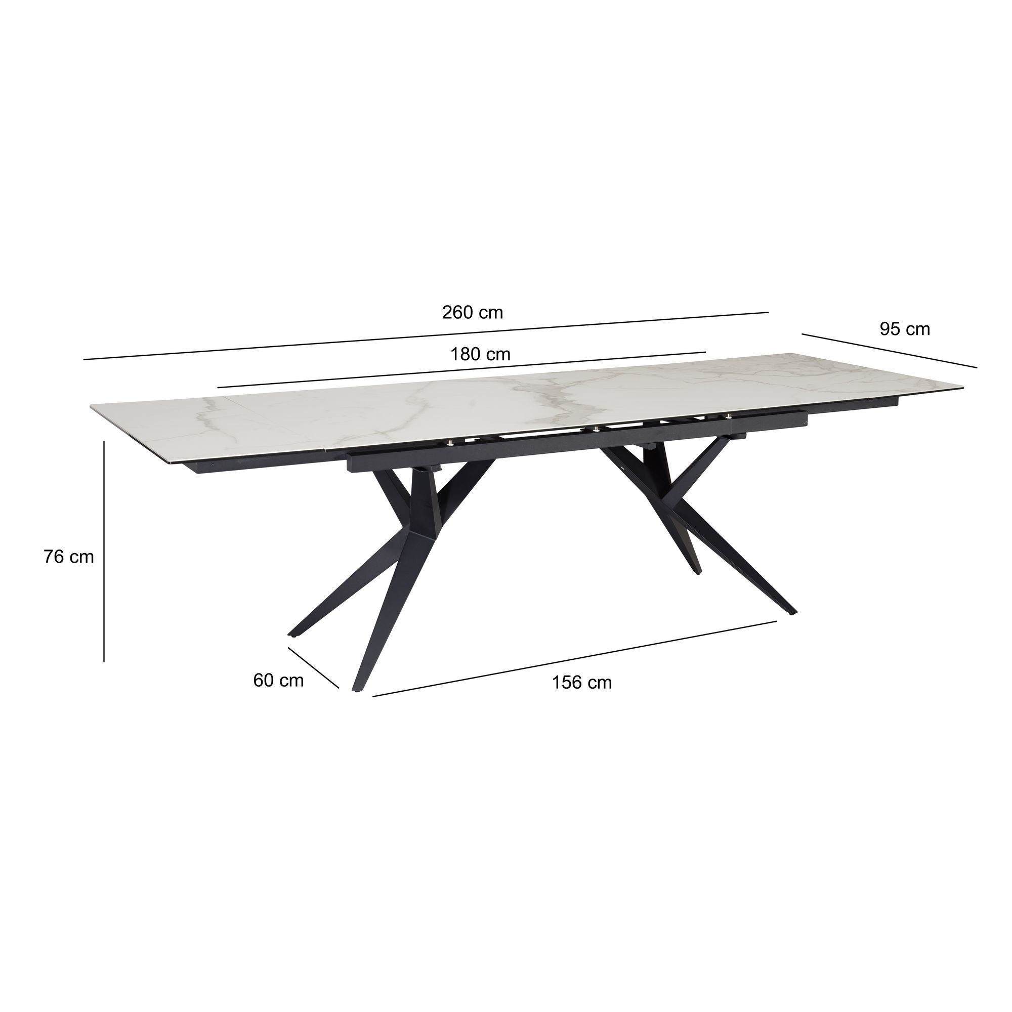 Esstisch FineBuy Esszimmertisch 180 - 260 cm Keramiktisch Ausziehbar Keramik – Ansicht 3