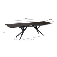 Esstisch FineBuy Esszimmertisch 180 - 260 cm Keramiktisch Ausziehbar Keramik – Ansicht 3
