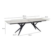 Esstisch FineBuy Esszimmertisch 180 - 260 cm Keramiktisch Ausziehbar Keramik – Ansicht 3