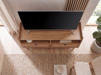 TV-Board 120cm Kommode Ablage & 2 Schubladen Wiener Geflecht Ratten Fernsehschrank Lowboard – Ansicht 5