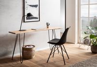 Schreibtisch FineBuy Bürotisch 150 cm Akazie Massivholz Computertisch Baumkante – Ansicht 2