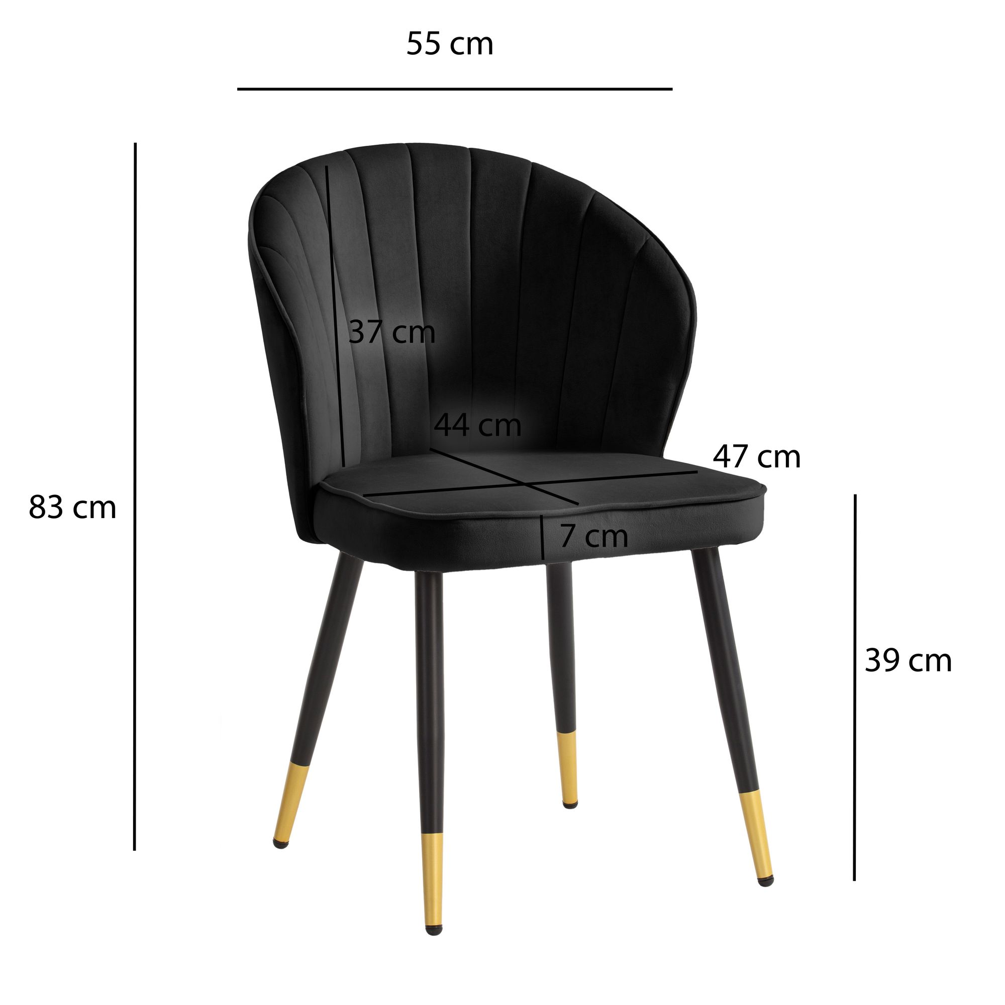 Esszimmerstuhl FineBuy Küchenstuhl 2er Set Samt Stuhl Skandinavisch Schalenstuhl – Ansicht 3