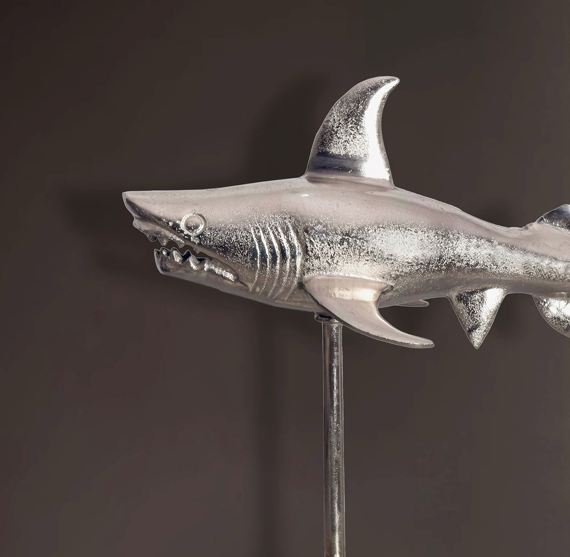 Deko Hai FineBuy 70 cm Aluminium Wohndeko Design Dekoration Maritim Modern Alu – Ansicht 4