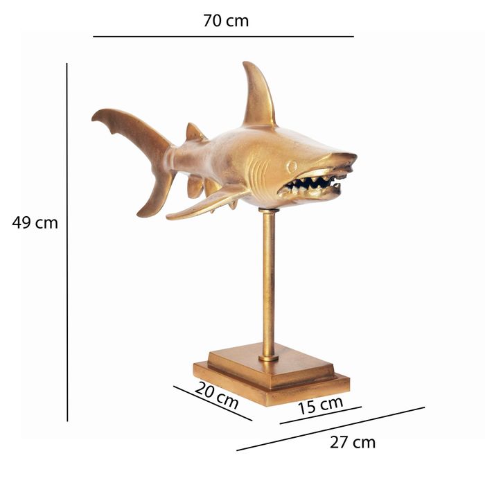 Deko Hai FineBuy 70 cm Aluminium Wohndeko Design Dekoration Maritim Modern Alu – Maßzeichnung