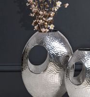Vase 2er Set FineBuy Blumenvase Aluminium Hammerschlag Tischvase Modern Dekovase – Ansicht 4