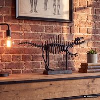 Deko T-Rex FineBuy Dino Fossil 62cm Alu Schwarz Dinosaurier Wohndeko Dekoration – Ansicht 1
