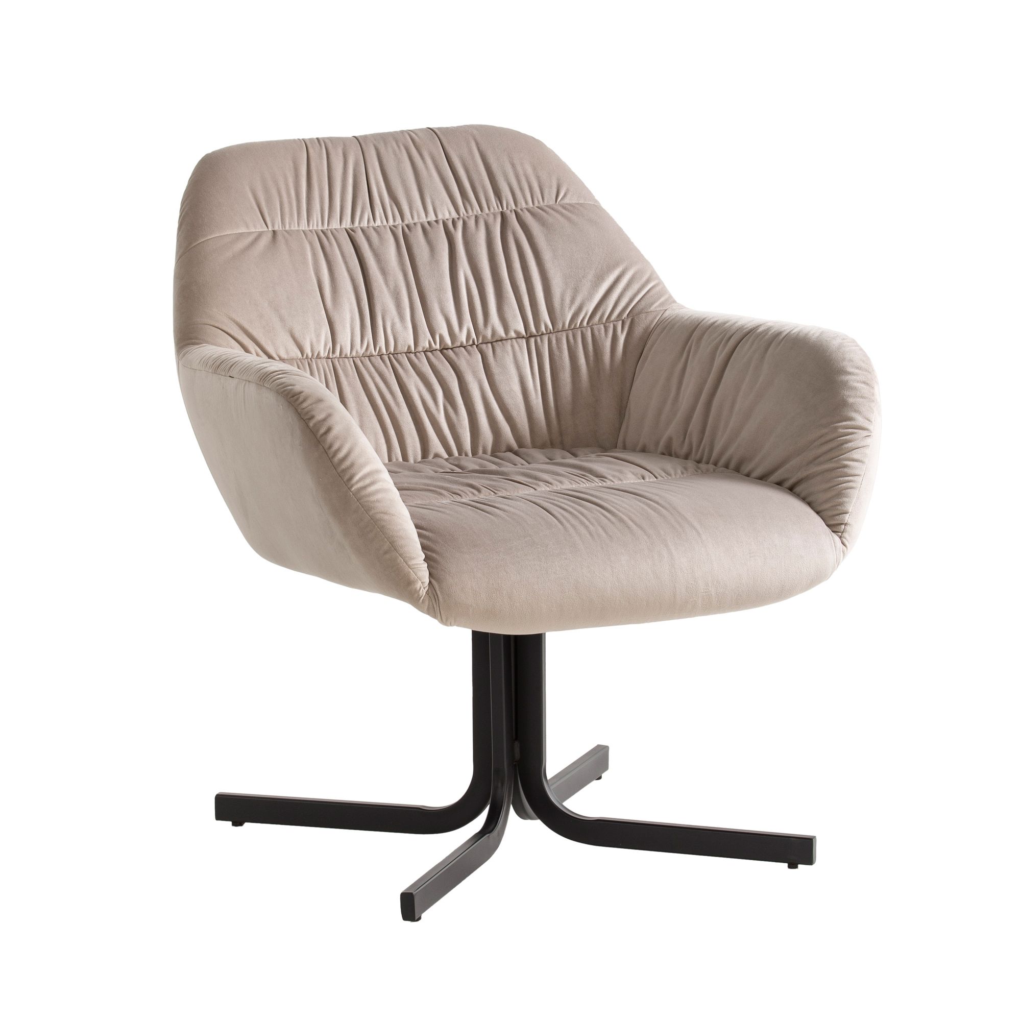 Loungesessel FineBuy Clubsessel Samt Metall Cocktailsessel Schalenstuhl Armlehne – Ansicht 6