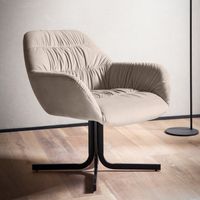 Loungesessel FineBuy Clubsessel Samt Metall Cocktailsessel Schalenstuhl Armlehne – Ansicht 1