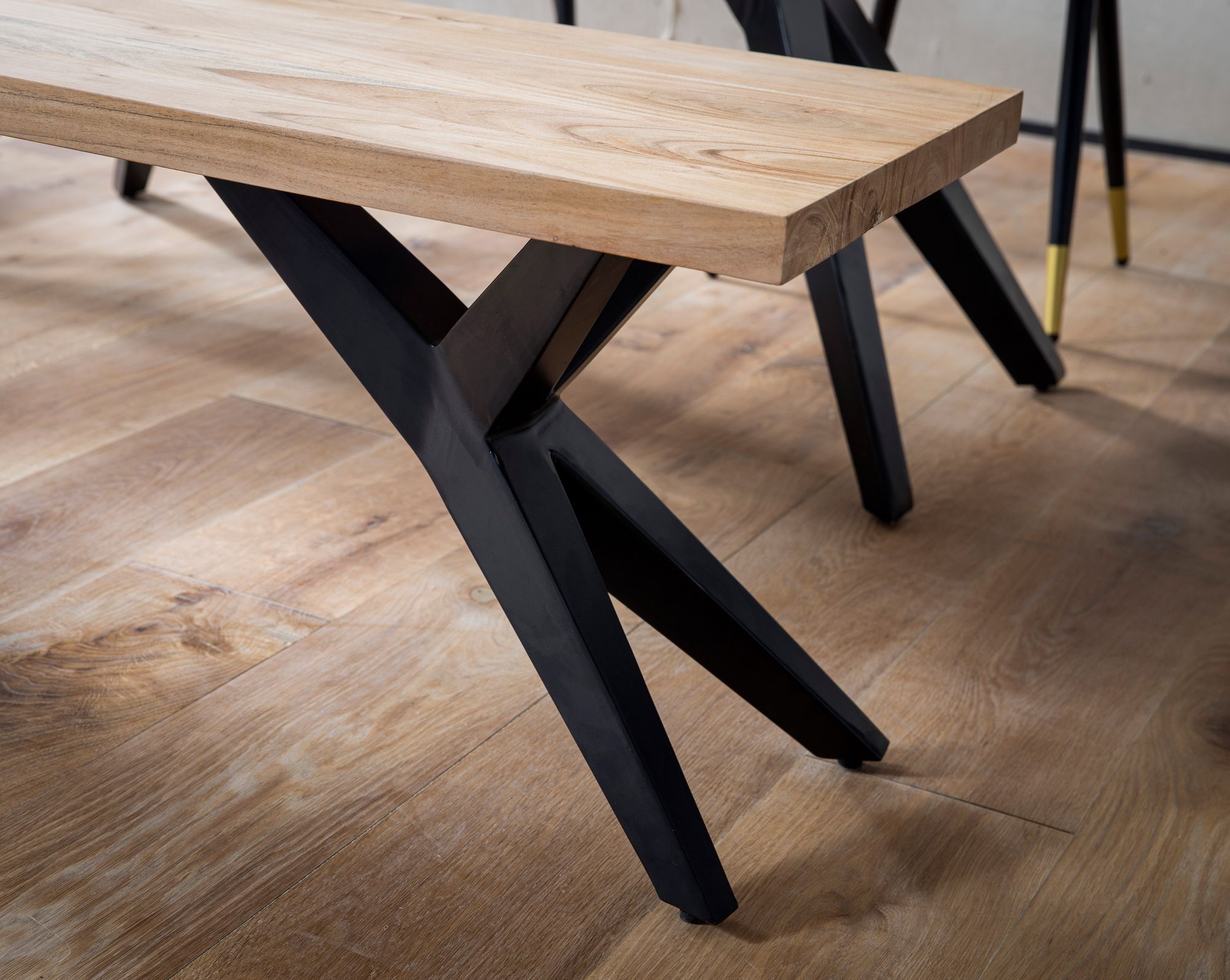 Esszimmerbank FineBuy Sitzbank Akazie Massivholz 175 cm Essbank Loft Klein – Ansicht 5