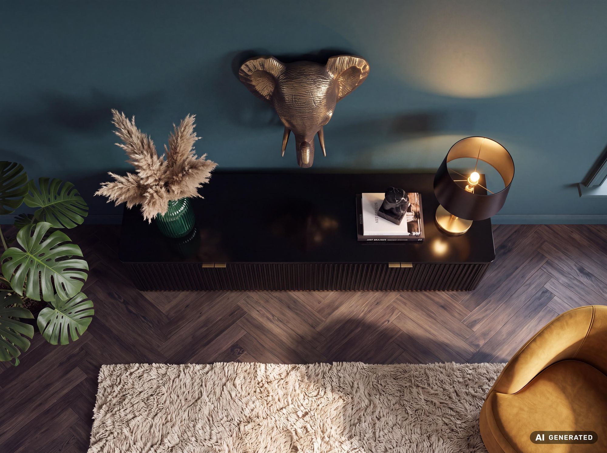 Wanddeko FineBuy Wohndeko Elefant 41 cm Aluminium Gold Afrika Dekoration Modern – Ansicht 5