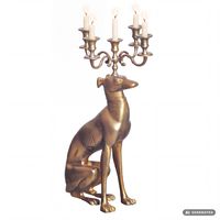 Kerzenhalter FineBuy Kerzenständer Windhund Aluminium 69 cm Gold Kerzenleuchter – Ansicht 6