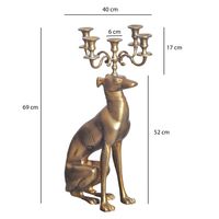 Kerzenhalter FineBuy Kerzenständer Windhund Aluminium 69 cm Gold Kerzenleuchter – Ansicht 3