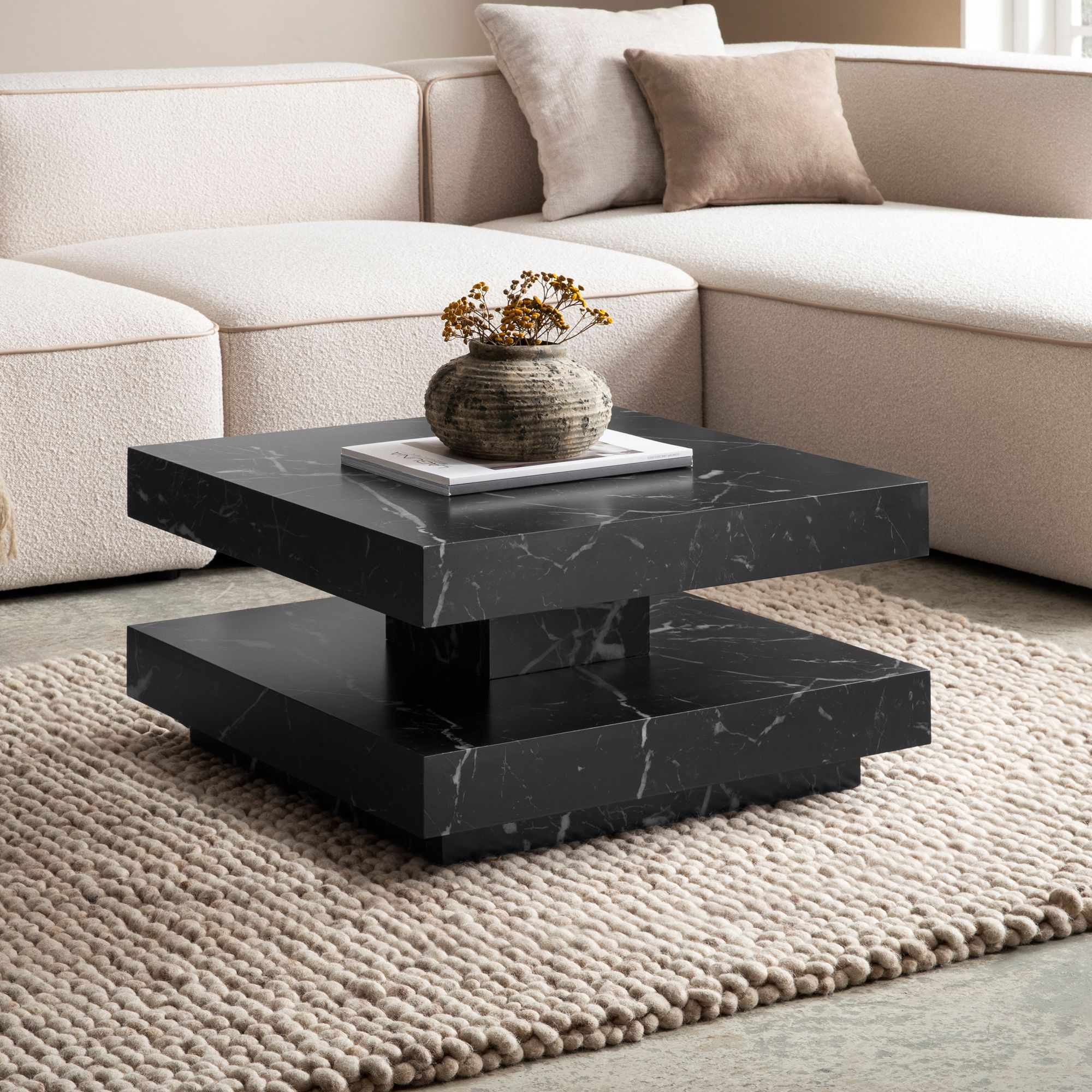 FineBuy Couchtisch 60x60x34 cm Sofatisch Modern, Design Wohnzimmertisch mit Stauraum Quadratisch, Loungetisch Klein, Kaffeetisch | Farbe: Beige FineBuy Couchtisch 60x60x34 cm Sofatisch Modern, Design Wohnzimmertisch mit Stauraum Quadratisch, Loungetisch Klein, Kaffeetisch | Farbe: Beige