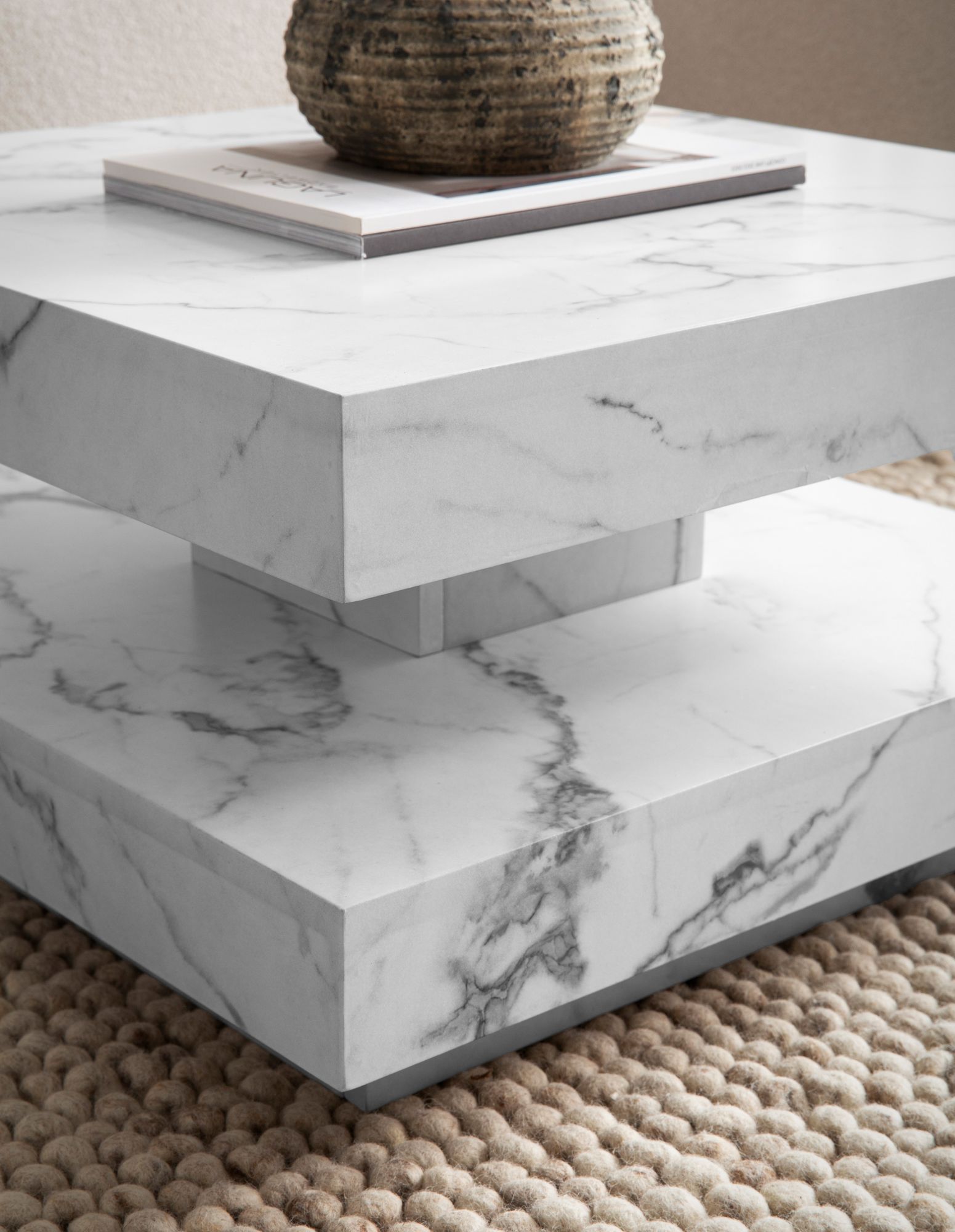 FineBuy Couchtisch 60x60x34 cm Sofatisch Modern, Design Wohnzimmertisch mit Stauraum Quadratisch, Loungetisch Klein, Kaffeetisch | Farbe: Beige FineBuy Couchtisch 60x60x34 cm Sofatisch Modern, Design Wohnzimmertisch mit Stauraum Quadratisch, Loungetisch Klein, Kaffeetisch | Farbe: Beige