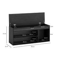 Schuhbank FineBuy Garderobenbank 104 cm Sitzbank Kunstleder Flurbank Schwarz – Ansicht 3