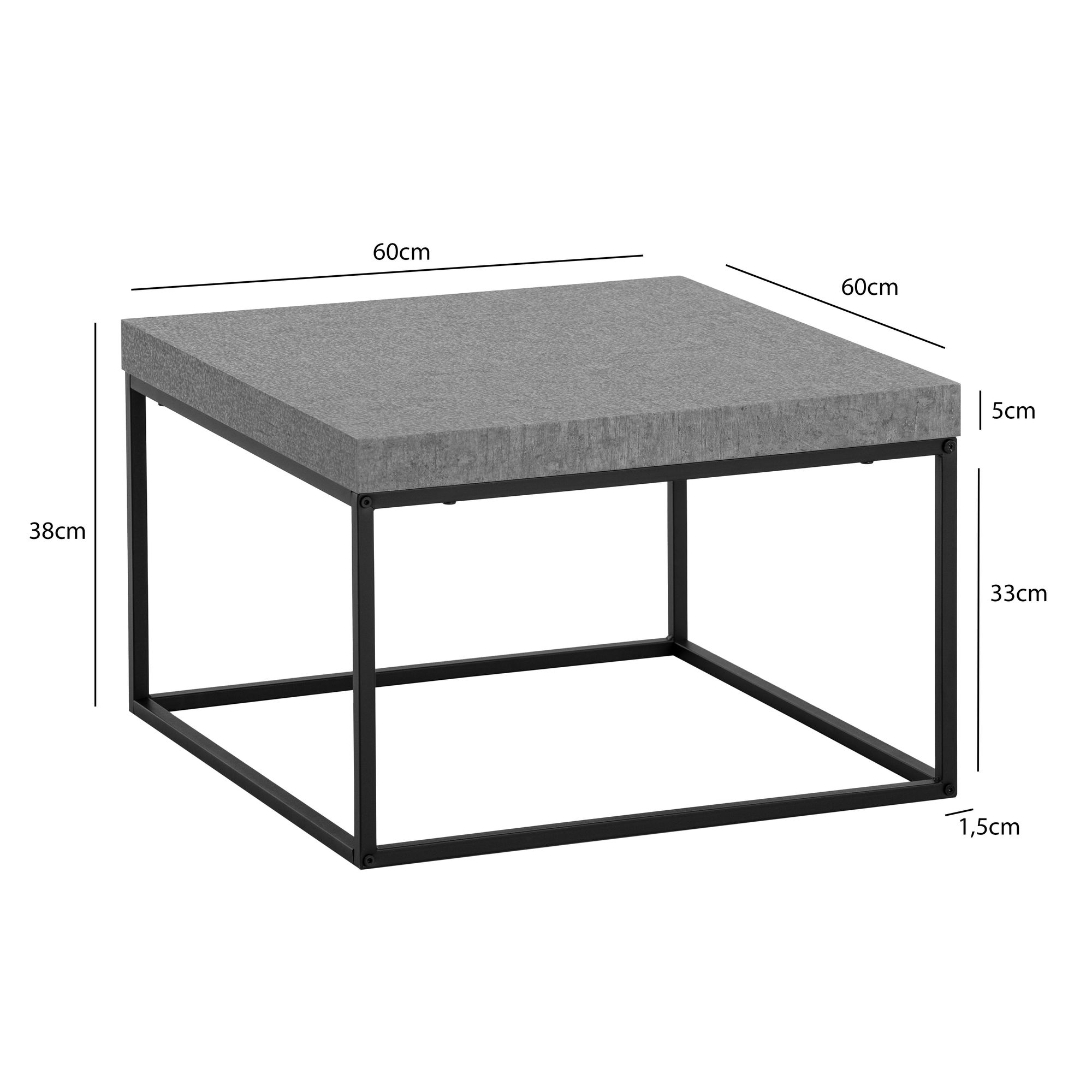 Couchtisch FineBuy Sofatisch 60 cm Wohnzimmertisch Klein Kaffeetisch Modern – Ansicht 3