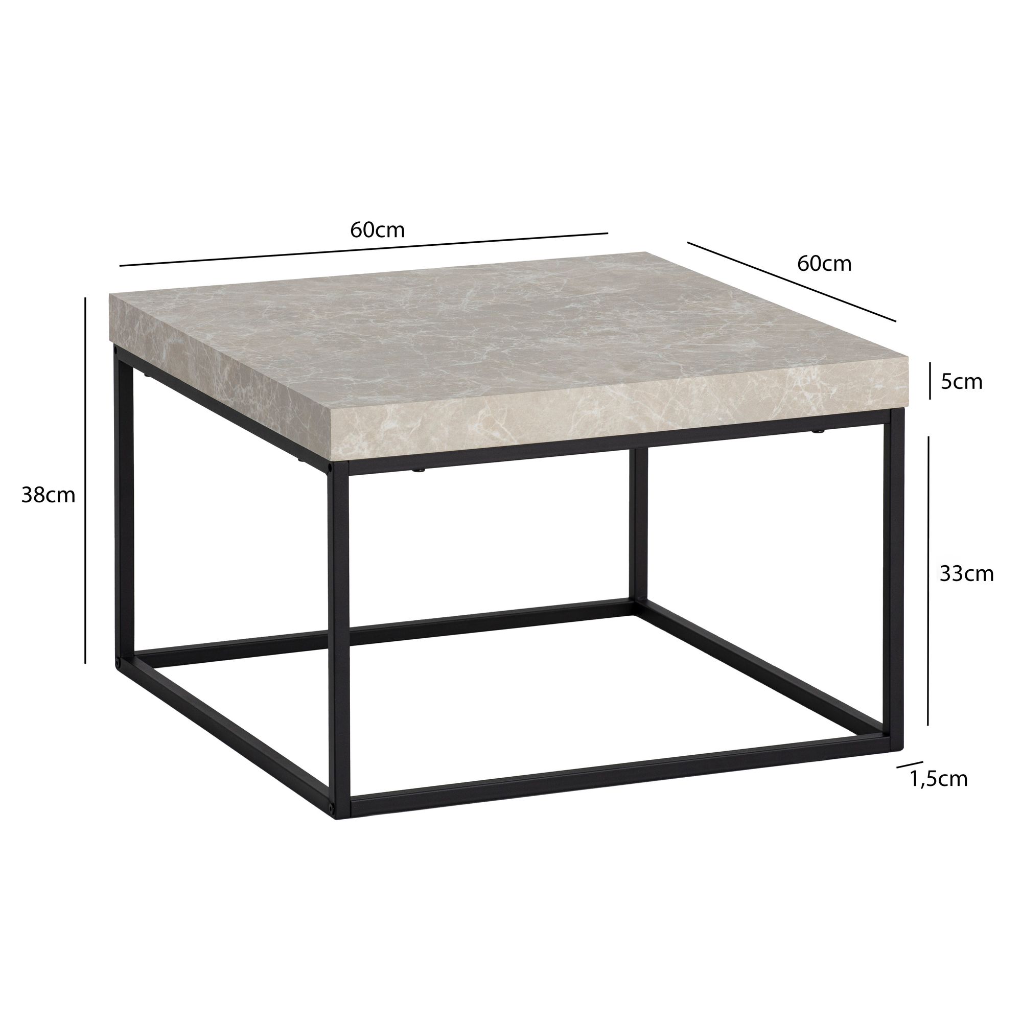 Couchtisch FineBuy Sofatisch 60 cm Wohnzimmertisch Klein Kaffeetisch Modern – Ansicht 3