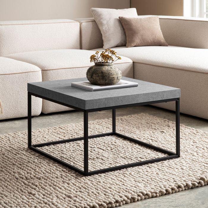 FineBuy Couchtisch 60x60x38 cm Sofatisch Modern, Design Wohnzimmertisch Quadratisch, Lounge Sofatisch, Kaffeetisch Metallbeine Klein