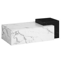 Couchtisch FineBuy Sofatisch Weiß 120 cm Marmor Optik Wohnzimmertisch Groß – Ansicht 6