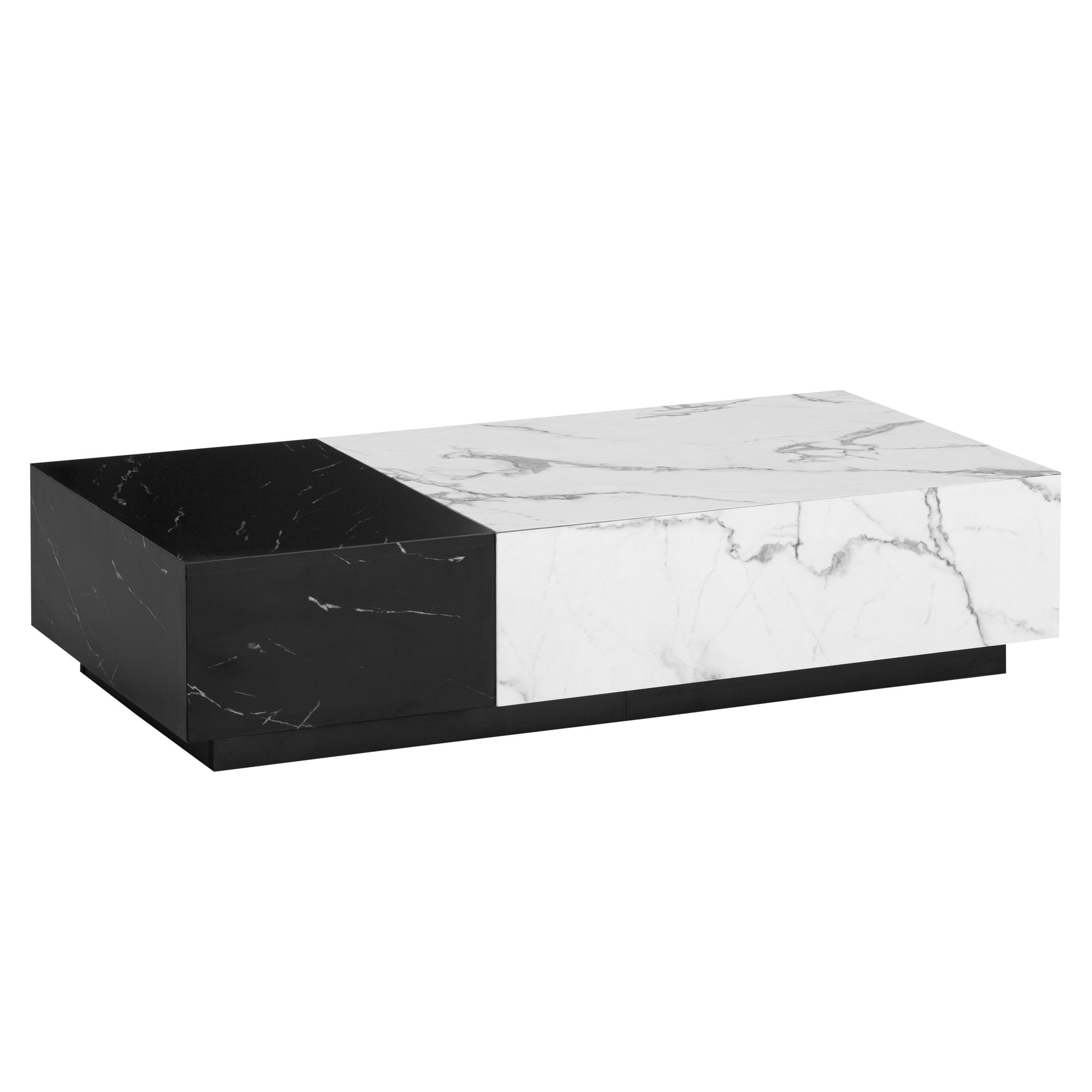 Couchtisch FineBuy Sofatisch Weiß 120 cm Marmoroptik Wohnzimmertisch Schublade – Ansicht 6