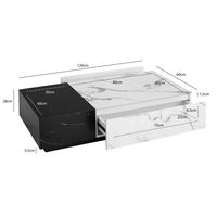Couchtisch FineBuy Sofatisch Weiß 120 cm Marmoroptik Wohnzimmertisch Schublade – Ansicht 3