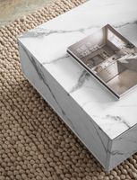 Couchtisch FineBuy Sofatisch Weiß 120 cm Marmoroptik Wohnzimmertisch Schublade – Ansicht 5