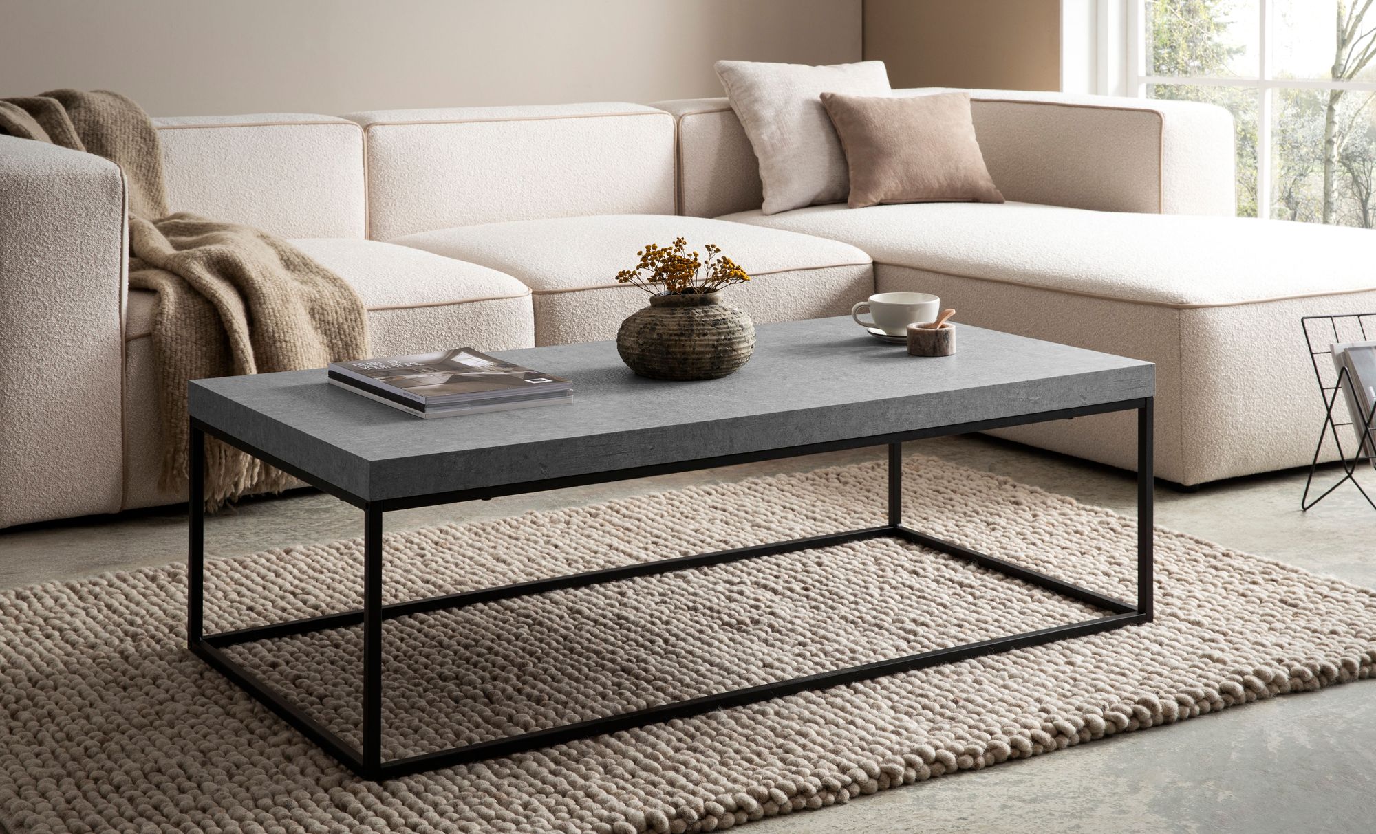 Couchtisch FineBuy Sofatisch 120 cm Wohnzimmertisch Groß Kaffeetisch Modern – Ansicht 2