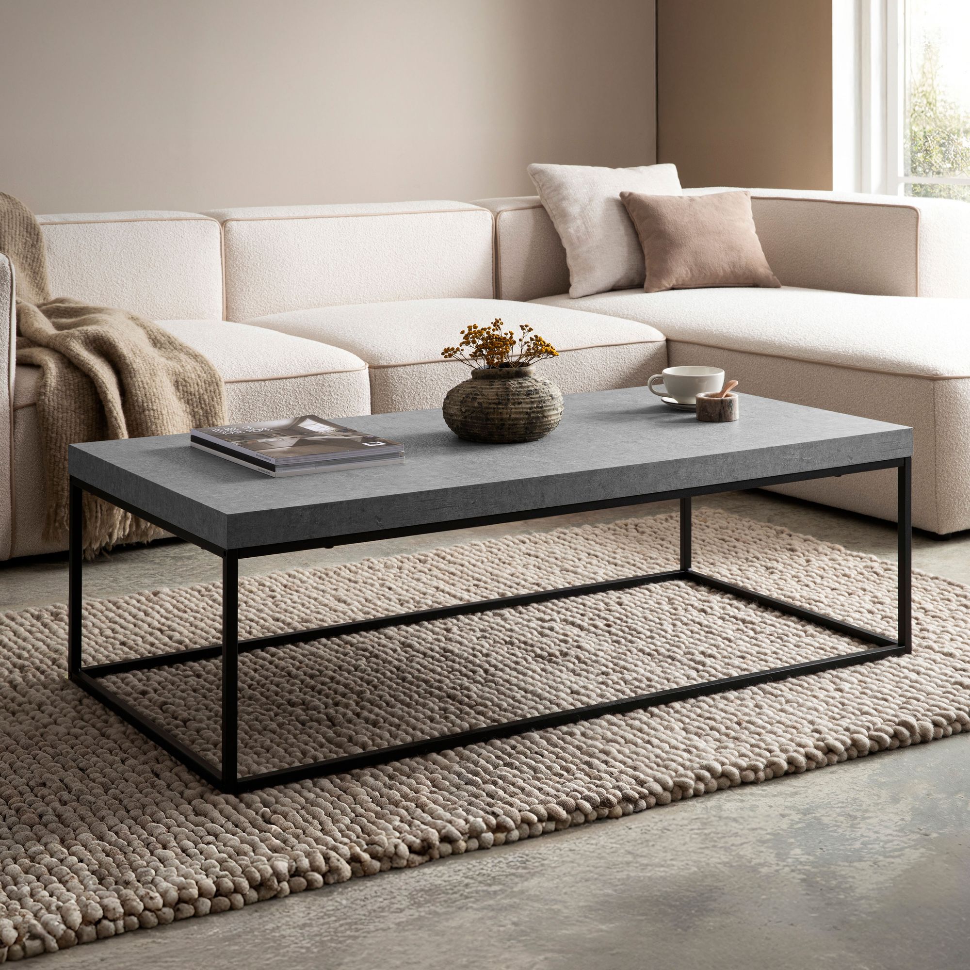 Couchtisch FineBuy Sofatisch 120 cm Wohnzimmertisch Groß Kaffeetisch Modern – Ansicht 1