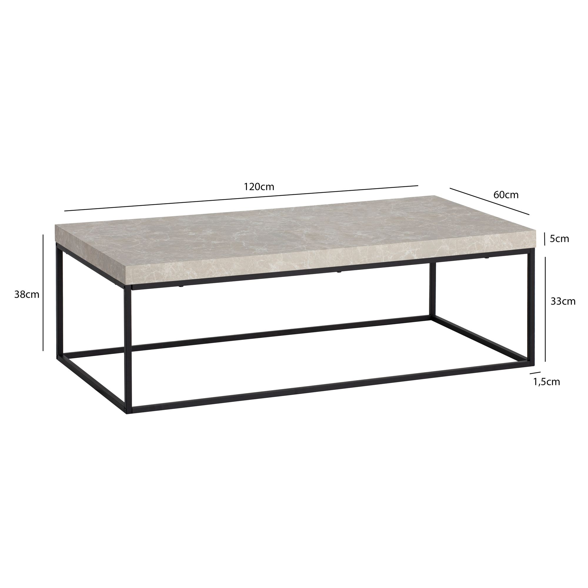 Couchtisch FineBuy Sofatisch 120 cm Wohnzimmertisch Groß Kaffeetisch Modern – Ansicht 3