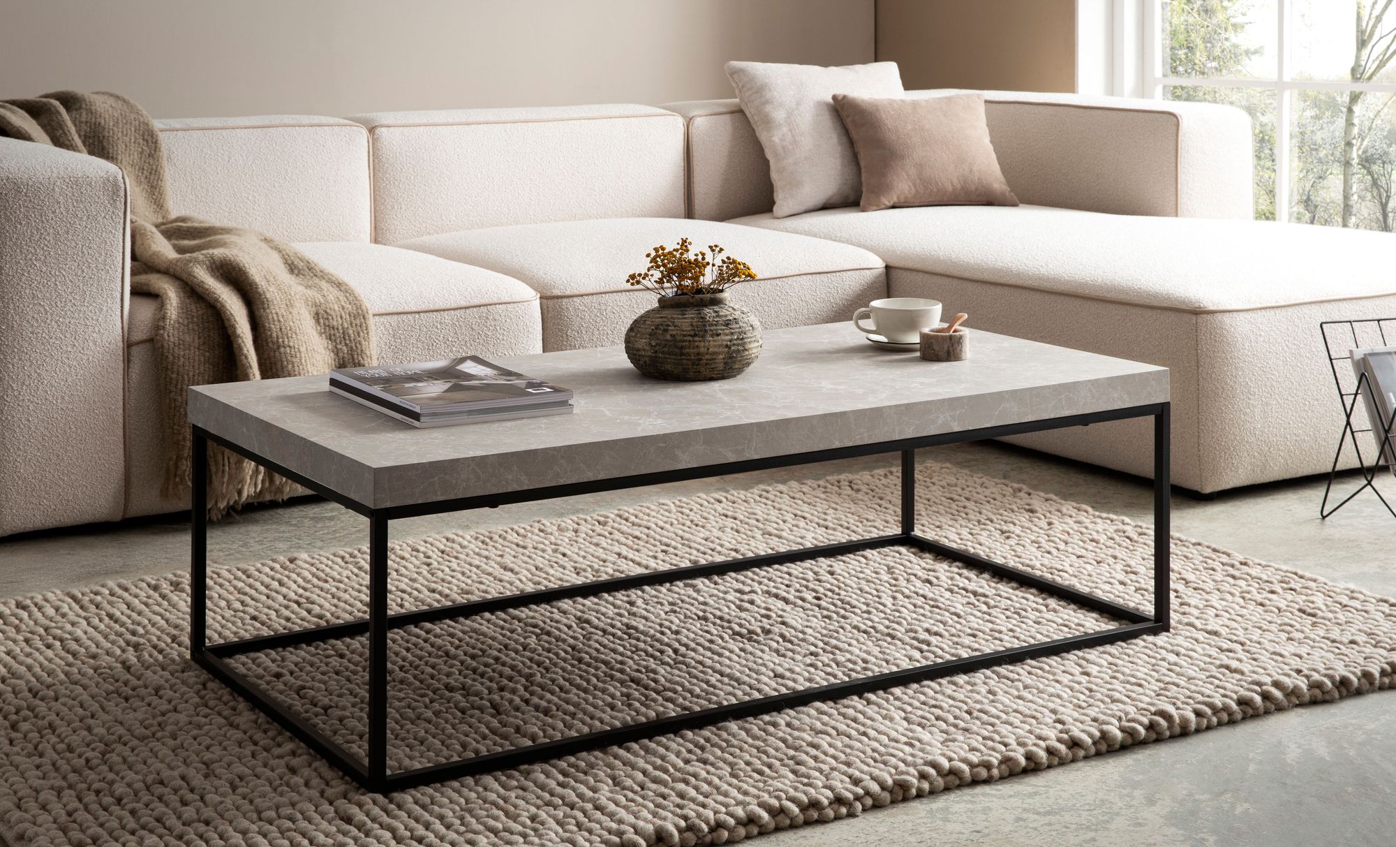 Couchtisch FineBuy Sofatisch 120 cm Wohnzimmertisch Groß Kaffeetisch Modern – Ansicht 2