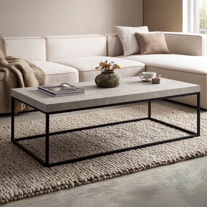 Couchtisch FineBuy Sofatisch 120 cm Wohnzimmertisch Groß Kaffeetisch Modern