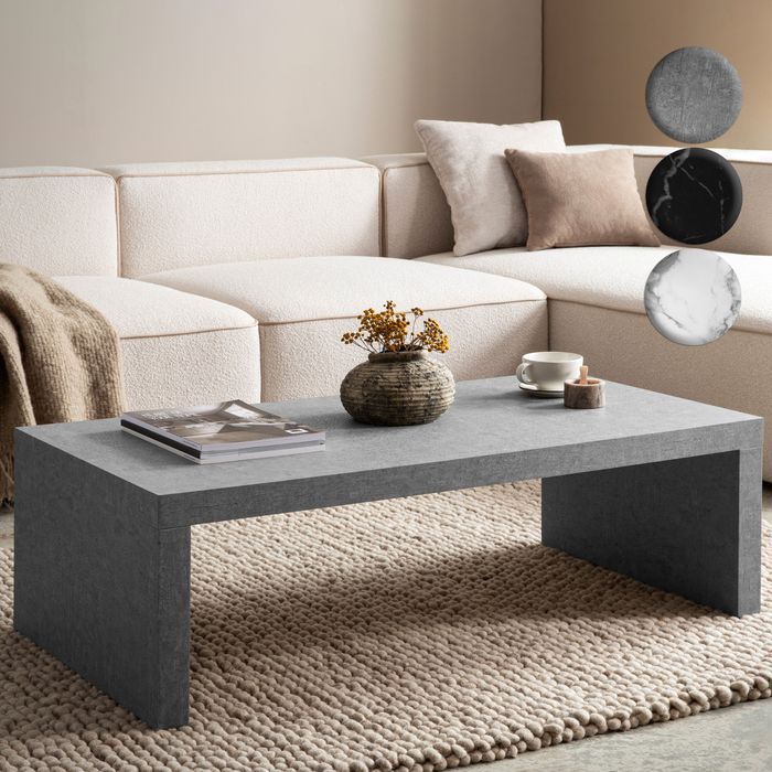 FineBuy Couchtisch 110x55x35 cm Sofatisch Zeitlos, Design Wohnzimmertisch Rechteckig, Lounge Sofatisch Schlicht, Kaffeetisch Groß