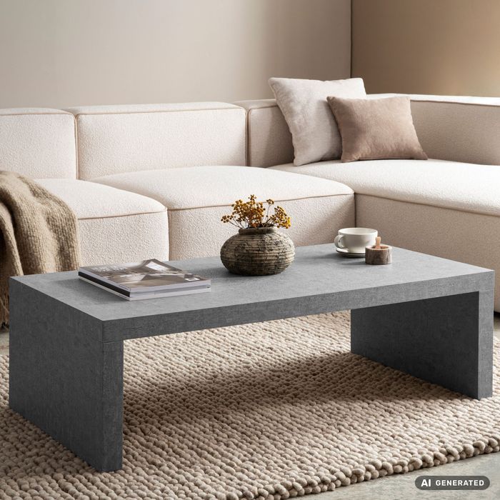 FineBuy Couchtisch 110x55x35 cm Sofatisch Zeitlos, Design Wohnzimmertisch Rechteckig, Loungetisch Schlicht, Kaffeetisch Groß