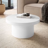 Couchtisch FineBuy Sofatisch Weiß Ø60cm Hochglanz Wohnzimmertisch Rund Klein – Ansicht 1