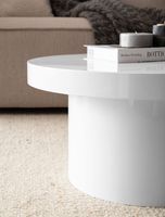 Couchtisch FineBuy Sofatisch Weiß Ø60cm Hochglanz Wohnzimmertisch Rund Klein – Ansicht 5