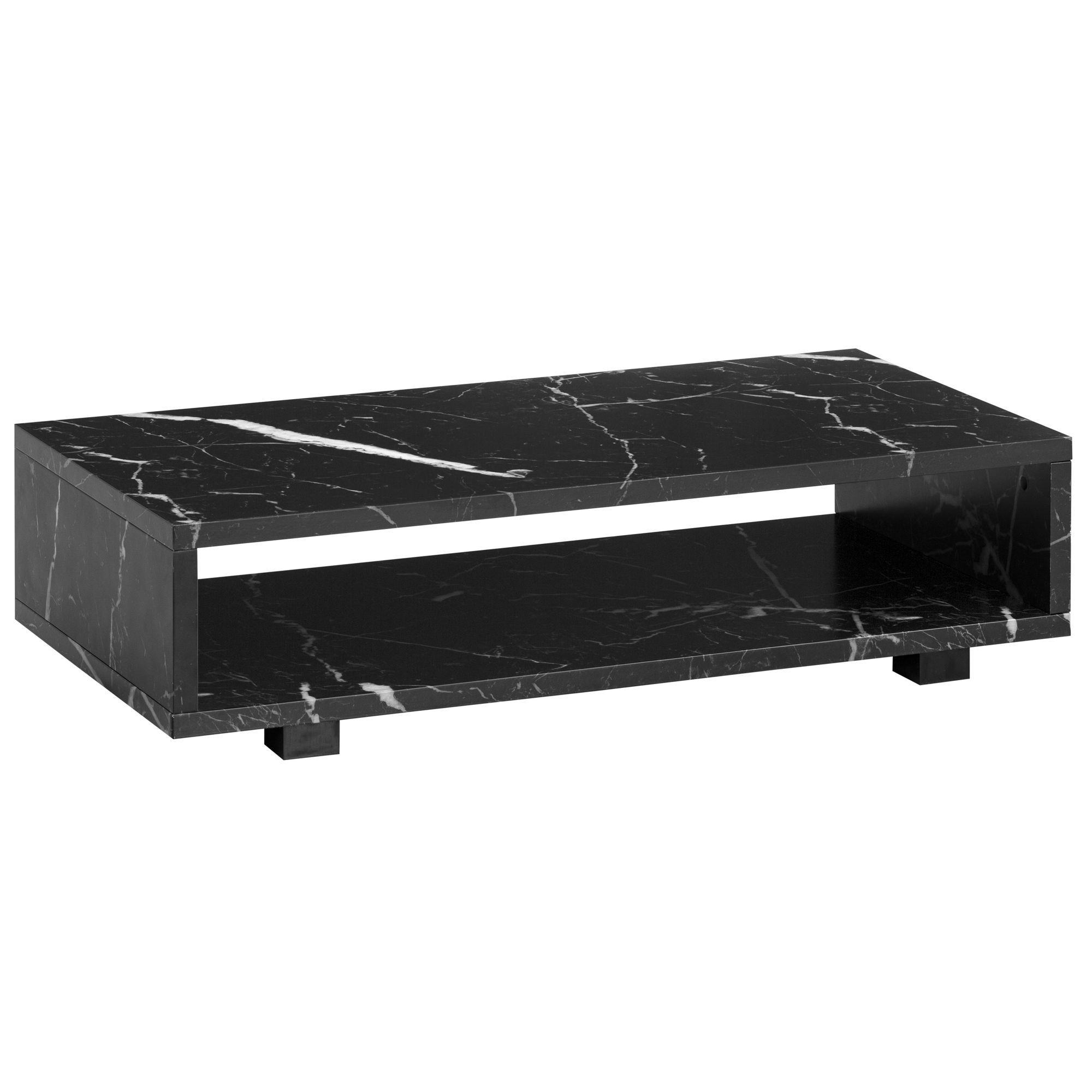 FineBuy Couchtisch 100x50x25 cm Sofatisch Modern, Design Wohnzimmertisch Rechteckig mit Stauraum, Loungetisch Schlicht, Kaffeetisch Groß
