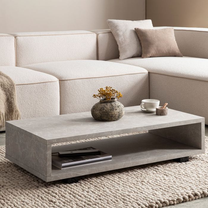 Couchtisch FineBuy 100 cm Wohnzimmertisch Sofatisch Stauraum Groß Kaffeetisch
