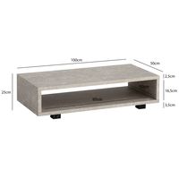 Couchtisch FineBuy 100 cm Wohnzimmertisch Sofatisch Stauraum Groß Kaffeetisch – Ansicht 3
