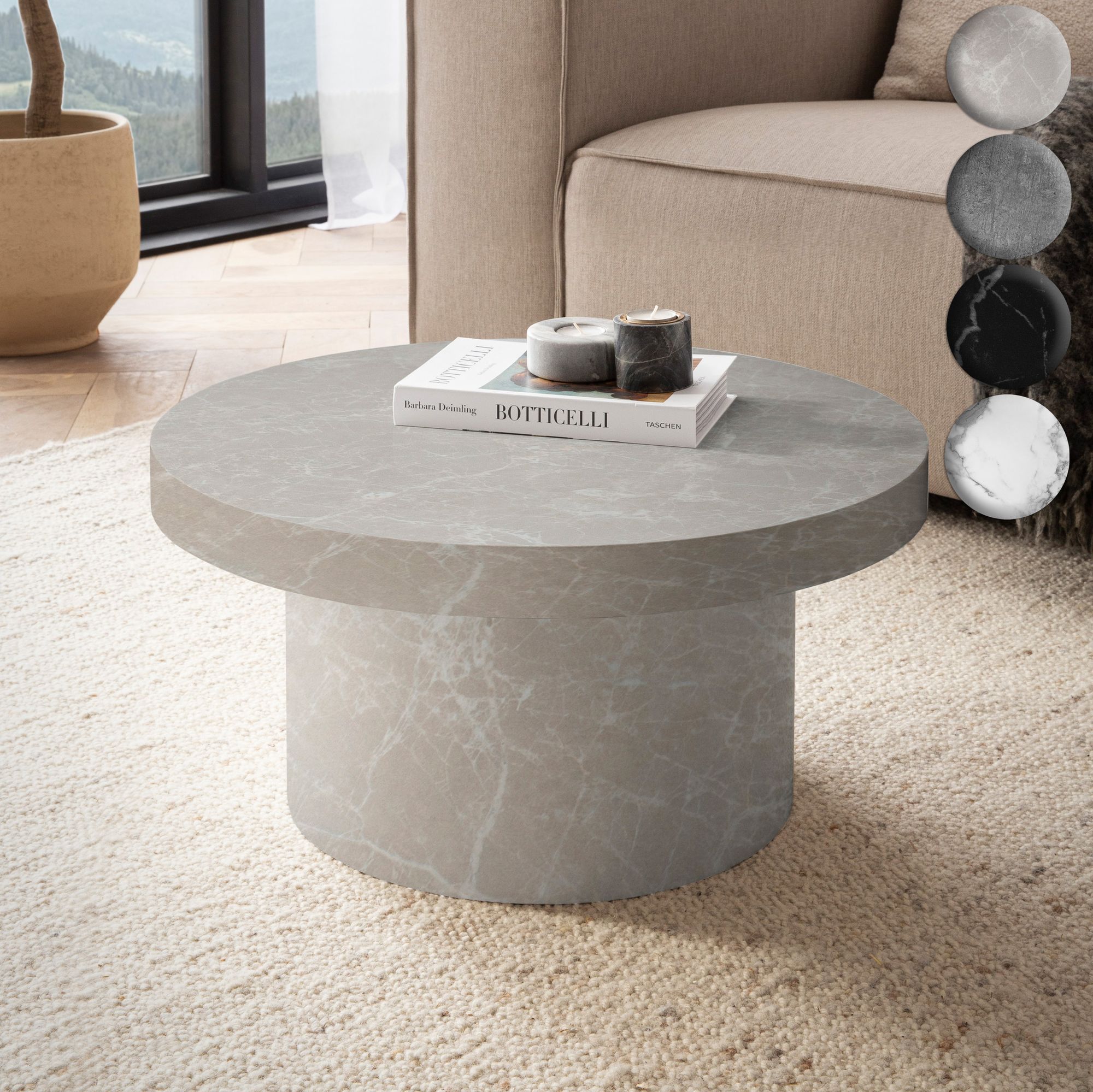 Couchtisch FineBuy 60 cm Wohnzimmertisch Sofatisch Rund Klein Kaffeetisch Modern – Ansicht 1