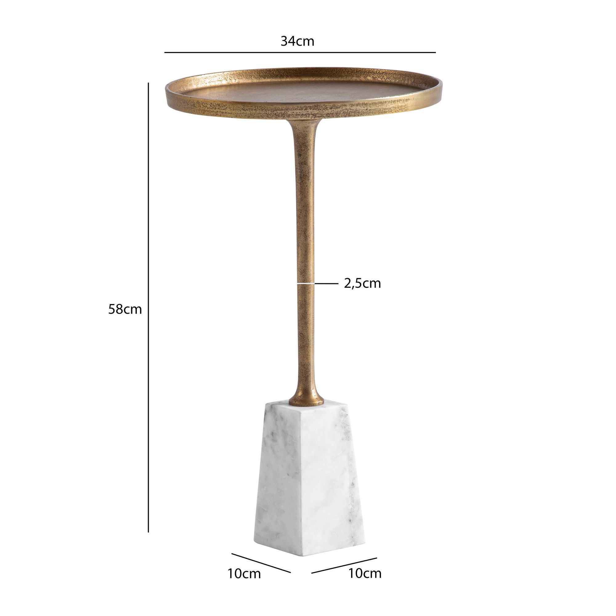 Beistelltisch FineBuy Echter Marmor Ø 34 cm Anstelltisch Wohnzimmertisch Rund – Ansicht 3